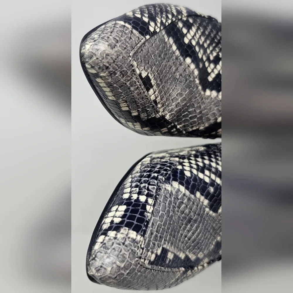 Marc Fisher ZURRI2 Point Toe Leather Snakeskin Print Loafers Size 8.5M - Picture 5 of 16